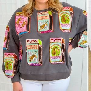 Queen of Sparkles Matchbox Sweatshirt - Size Medium